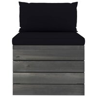 2-delige Loungeset met kussens pallet massief grenenhout 4