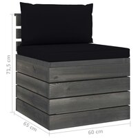 2-delige Loungeset met kussens pallet massief grenenhout 12