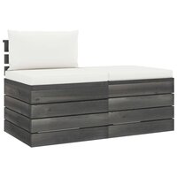 2-delige Loungeset met kussens pallet massief grenenhout 2