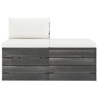 2-delige Loungeset met kussens pallet massief grenenhout 3