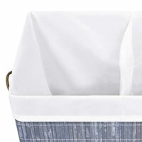 Wasmand met 2 vakken 100 L bamboe grijs 7