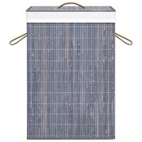 Wasmand met 1 vak bamboe grijs 4