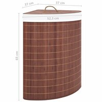 Hoekwasmand 60 L bamboe bruin 9