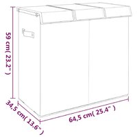 Wasmand inklapbaar 64,5x34,5x59 cm kunstlinnen grijs 9