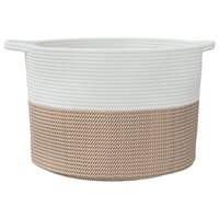 Wasmand &Oslash; 55x36 cm katoen bruin en wit 4