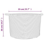 Wasmand &Oslash; 55x36 cm katoen bruin en wit 9
