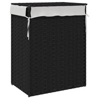 Wasmand met deksel 46x33x60 cm poly rattan zwart 6