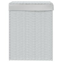 Wasmand met deksel 46x33x60 cm poly rattan wit 3