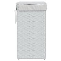 Wasmand met deksel 46x33x60 cm poly rattan wit 5