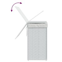 Wasmand met deksel 46x33x60 cm poly rattan wit 7
