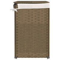 Wasmand met 2 vakken 53x35x57 cm poly rattan 5