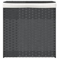 Wasmand met 2 vakken 53x35x57 cm poly rattan grijs 3