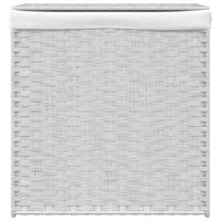 Wasmand met 2 vakken 53x35x57 cm poly rattan wit 3