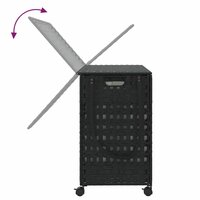 Wasmand op wielen 66x35x60 cm rattan zwart 7