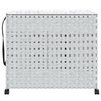 Wasmand op wielen 66x35x60 cm rattan wit 3