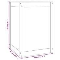 Wasmand 44x44x66 cm massief grenenhout zwart 10