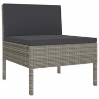 2-delige Loungeset met kussens poly rattan grijs 3