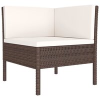 2-delige Loungeset met kussens poly rattan bruin 3