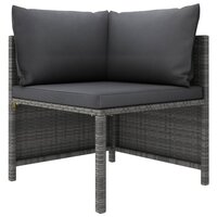 2-delige Loungeset met kussens poly rattan grijs 2