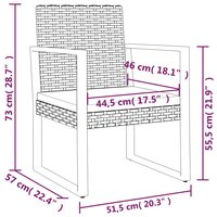 3-delige Loungeset met kussens poly rattan zwart 12