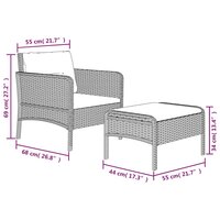 2-delige Loungeset met kussens poly rattan bruin 8