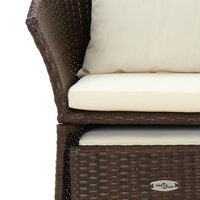 2-delige Loungeset met kussens poly rattan bruin 8