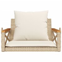 Schommelbank met kussens 63x62x40 cm poly rattan beige 4