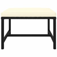 Voetensteun sectioneel met kussen poly rattan zwart 2