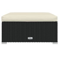 Voetensteun met kussen 70x70x30 cm poly rattan zwart 3