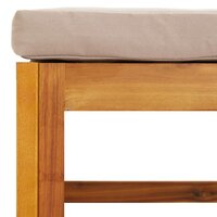 Voetensteun met taupe kussen massief acaciahout 7