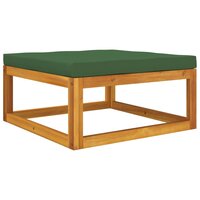 Tuinvoetensteun met kussen massief acaciahout groen 5