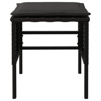 Tuinvoetenbanken 4 st met kussens poly rattan zwart 5