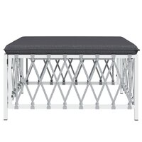 Tuinvoetenbank met kussens geweven stof wit 4