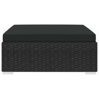 Voetensteun 1 st met kussen poly rattan zwart 3