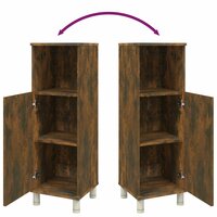 Badkamerkast 30x30x95 cm bewerkt hout gerookt eikenkleurig 9