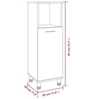 Badkamerkast 30x30x95 cm bewerkt hout gerookt eikenkleurig 10