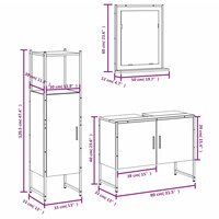 3-delige Badkamermeubelset bewerkt hout bruin eikenkleur 12