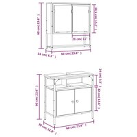 2-delige Badkamermeubelset bewerkt hout bruin eikenkleur 12