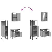 3-delige Badkamermeubelset bewerkt hout grijs sonoma eikenkleur 10