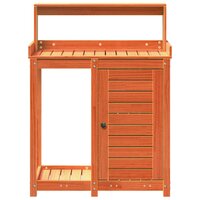 Oppottafel met schappen 82,5x50x109,5 cm grenenhout bruin 5