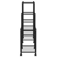 Bloemenstandaard met wielen 83x25x83,5 cm ijzer zwart 4