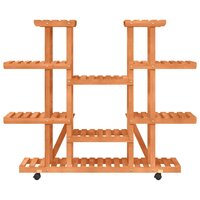 Plantenstandaard met wielen 110x25x115 cm massief vurenhout 4