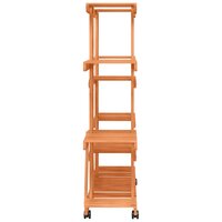 Plantenstandaard met wielen 110x25x115 cm massief vurenhout 5