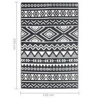 Buitenkleed 120x180 cm polypropeen zwart 7