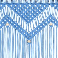 Gordijn macram&eacute; 140x240 cm katoen blauw 4