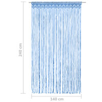 Gordijn macram&eacute; 140x240 cm katoen blauw 5