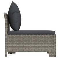 2-delige Loungeset met kussens poly rattan grijs 5