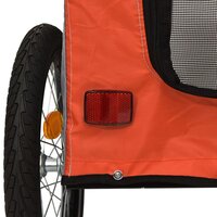 Hondenfietstrailer oxford stof en ijzer oranje en grijs 10