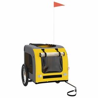 Hondenfietstrailer oxfordstof en ijzer geel en grijs 3