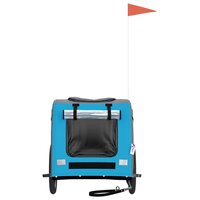Hondenfietstrailer oxfordstof en ijzer blauw en grijs 4